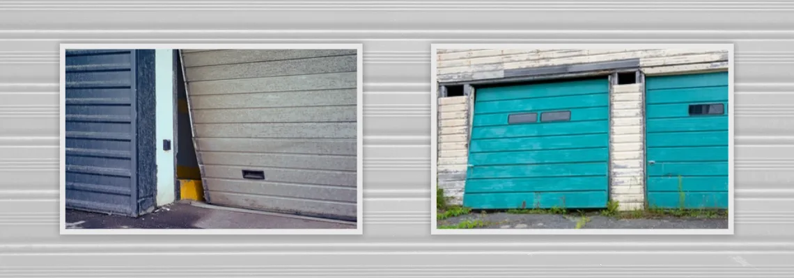 Crooked Aluminum Garage Door Repair in Lansing, Illinois