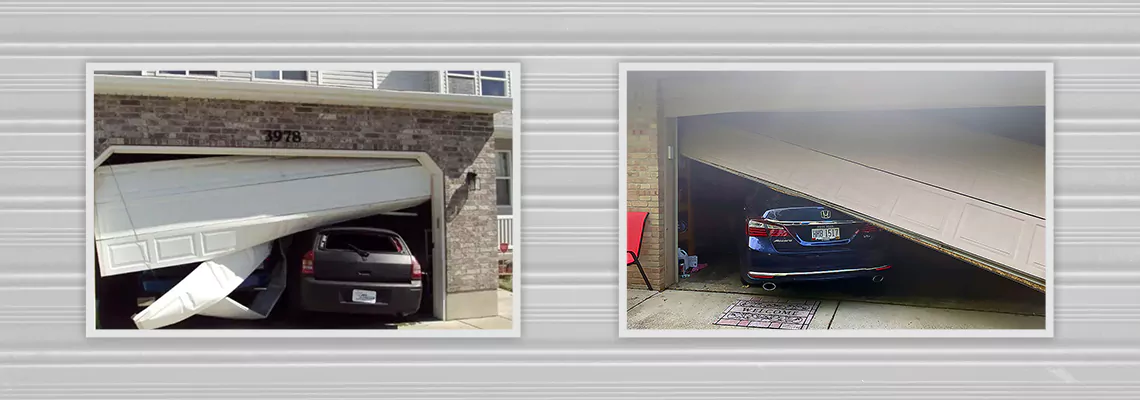 Repair Commercial Garage Door Got Hit By A Car in Lansing, Illinois